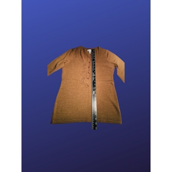 ANN TAYLOR LOFT Pullover Scoop Neck Tunic Sweater, CARAMEL, Size SP, NWOT - Picture 6 of 8